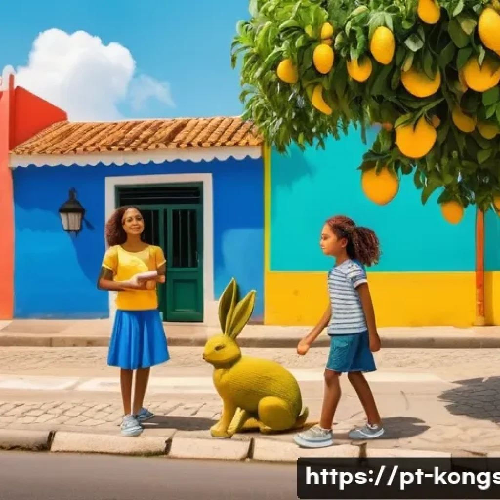 콩순이 주제 퀴즈 - A vibrant and cheerful illustration depicting Mônica, Cebolinha, Cascão, and Magali enjoying a sunny...