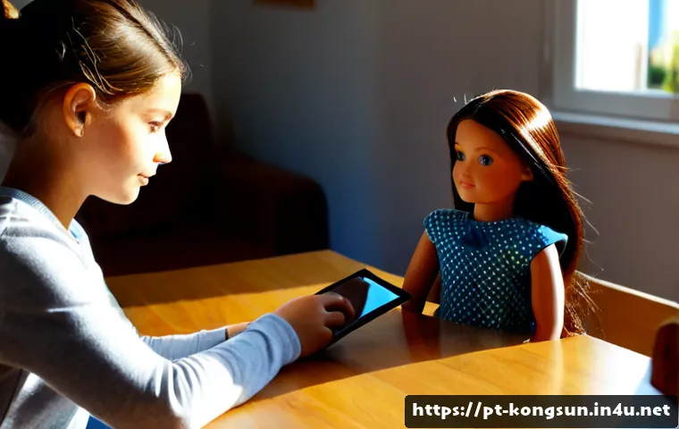Home 17 콩순이 완구 설문 조사 - Photorealistic family consumer survey scene in a bright Portuguese living room, a parent and young c...